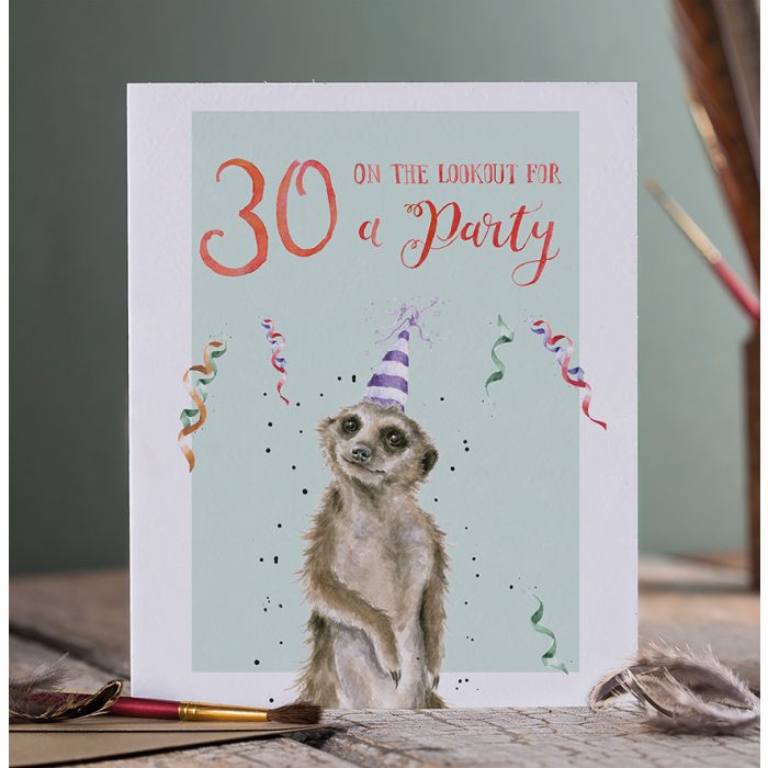 כרטיס ברכה ליום הולדת  On The Lookout for a Party 30 (PAC030)