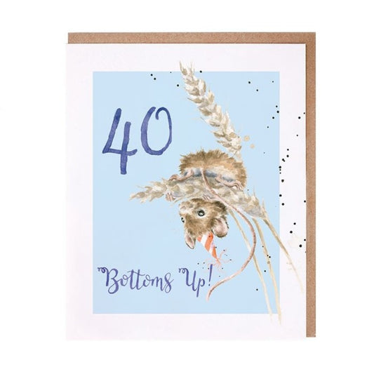 כרטיס ברכה ליום הולדת Bottoms Up!' mouse 40 (PAC032)