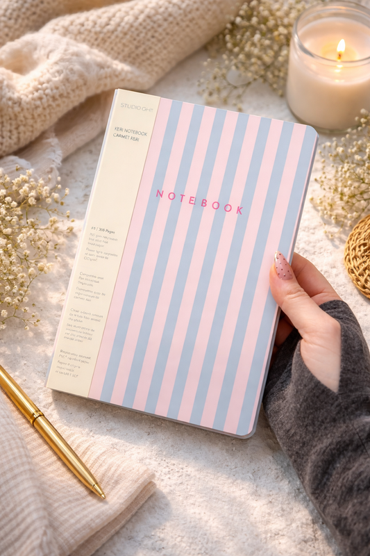 מחברת רכה keri דגם Cotton Candy Stripes