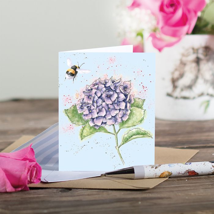כרטיס ברכה מיני 'Hydrangea' bee (GE120)