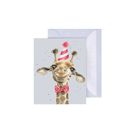 כרטיס ברכה מיני 'Here for the Cake' giraffe (GE115)