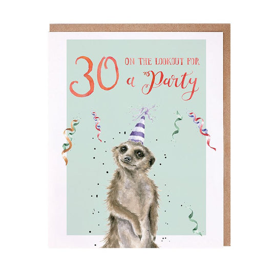 כרטיס ברכה ליום הולדת  On The Lookout for a Party 30 (PAC030)
