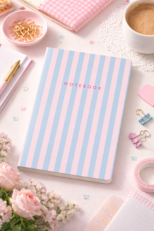 מחברת רכה keri דגם Cotton Candy Stripes