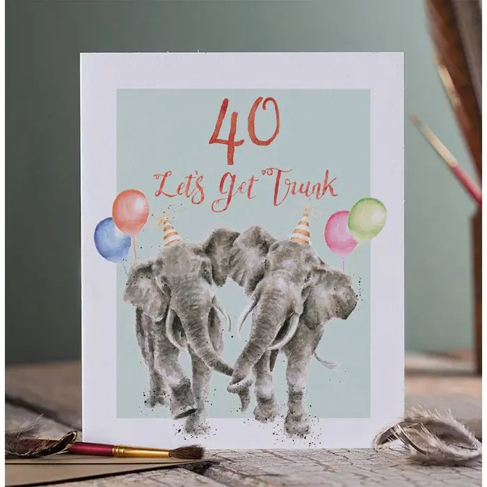 כרטיס ברכה ליום הולדת Let's Get Trunk' elephant 40 (PAC031)