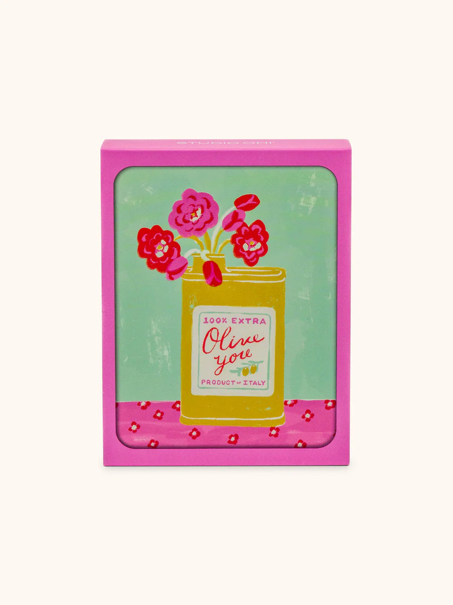 מארז כרטיסי ברכה Olive You Bouquet