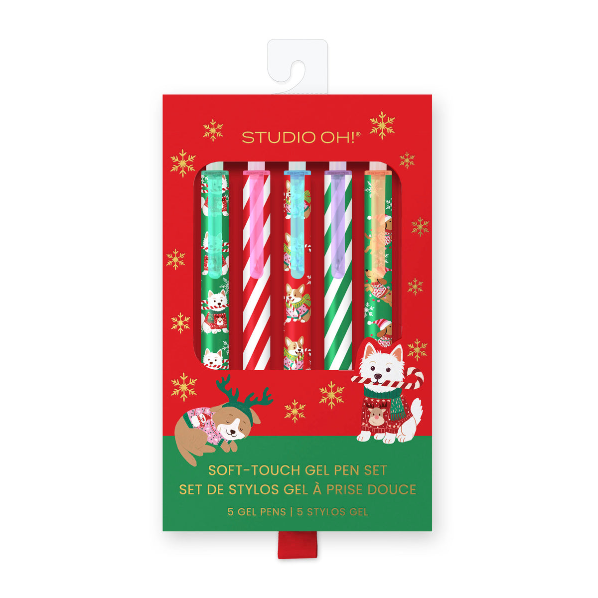סט עטי ג׳ל Cheery Christmas Dogs