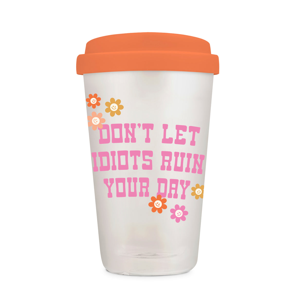 כוס זכוכית עם מכסה סיליקון Don't Let It Ruin Your Day II
