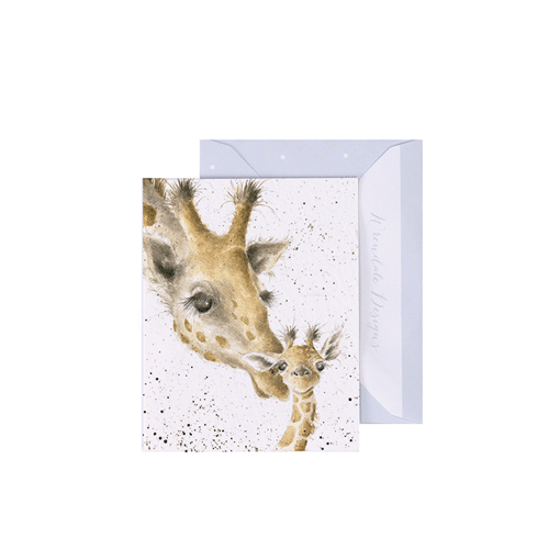 כרטיס ברכה מיני "First Kiss" Giraffe