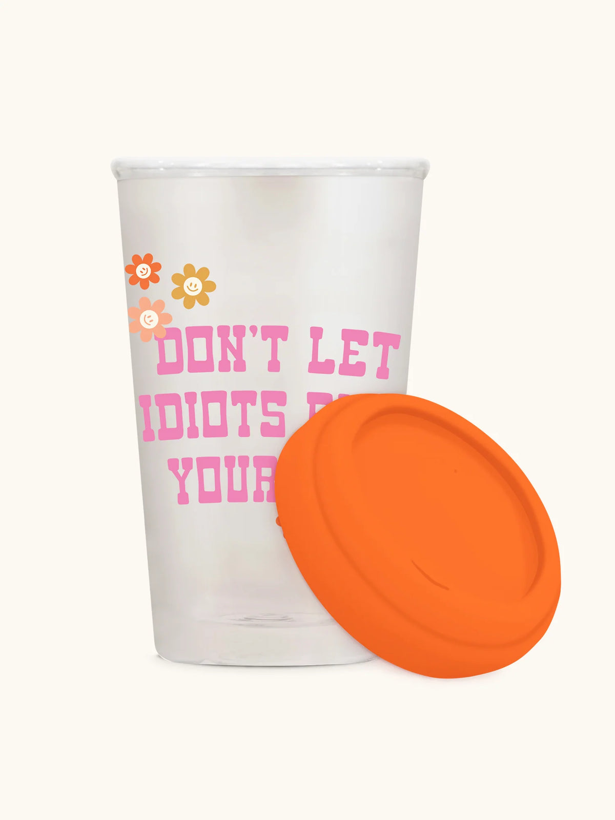 כוס זכוכית עם מכסה סיליקון Don't Let It Ruin Your Day II