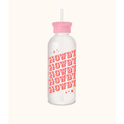 בקבוק זכוכית עם קש  Howdy Partner