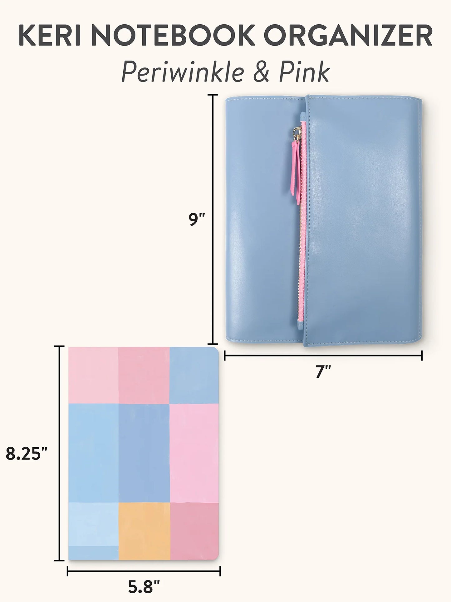ארגונית Keri Notebook Organizer בצבע Periwinkle & Pink