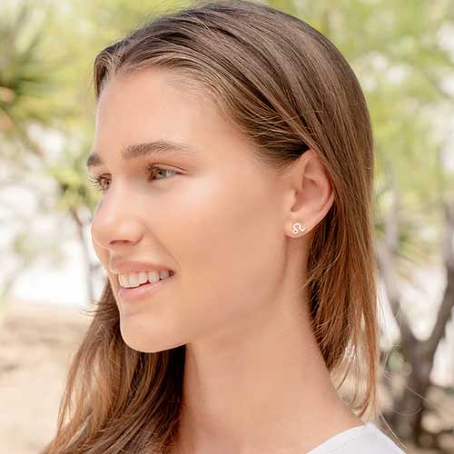 עגילי מזל אריה (Leo) קולקציית Zodiac