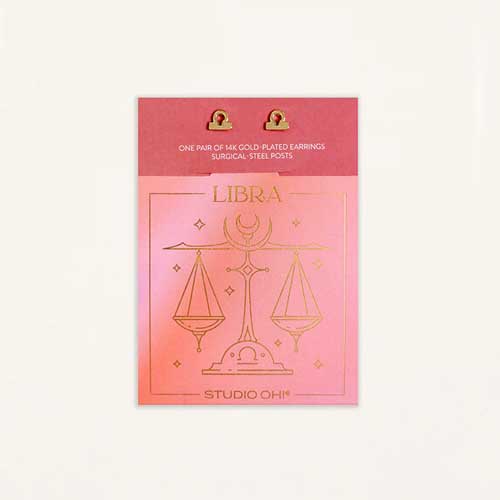 עגילי מזל מאזניים (Libra) קולקציית Zodiac