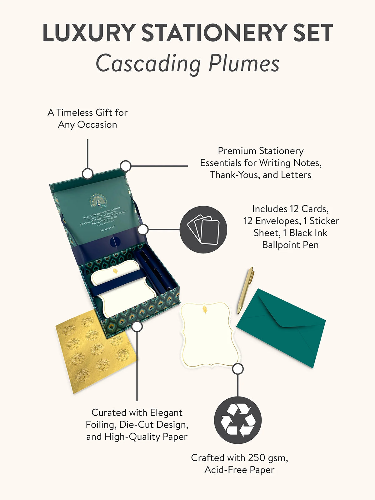 סט כלי כתיבה יוקרתי  Cascading Plumes