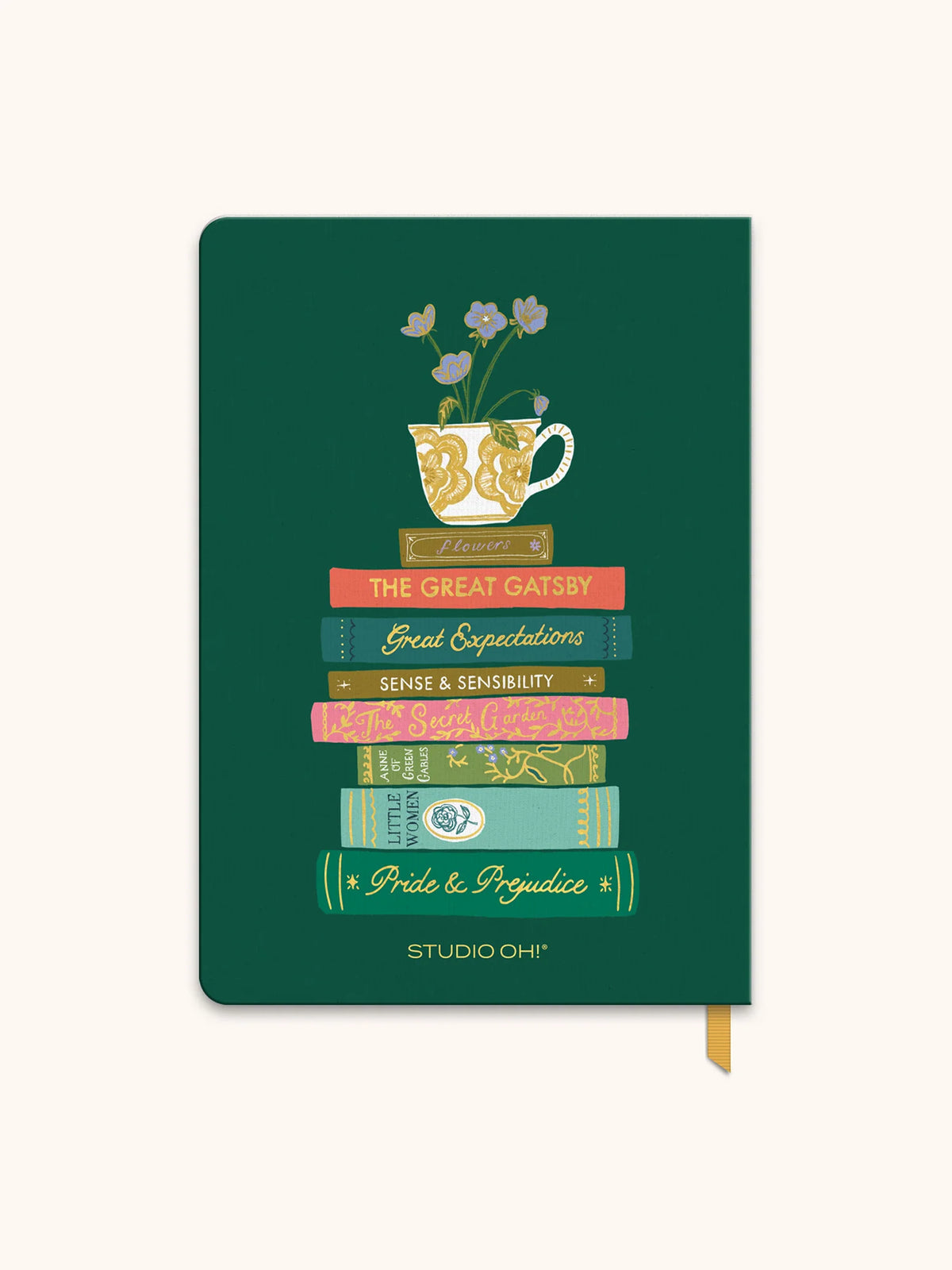 מחברת כריכת בד -  Cozy Reads Clara Clothbound Journal