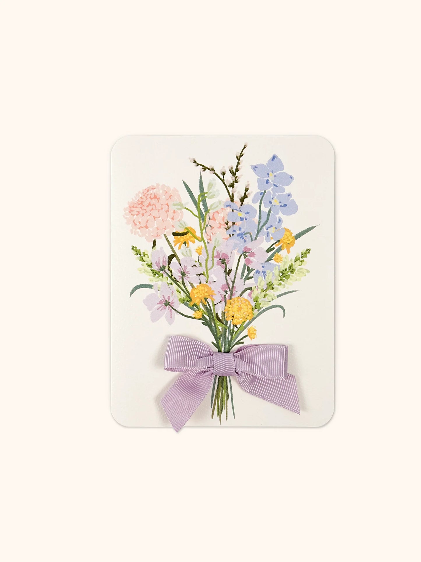 מארז כרטיסי ברכה עם סרט  Wildflower Bouquet Bow