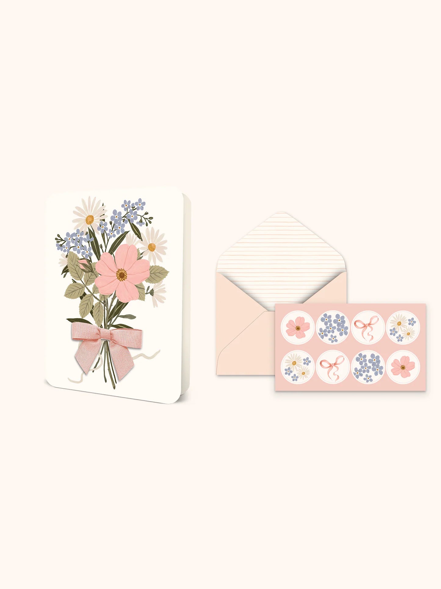 מארז כרטיסי ברכה עם סרט  Blissful Bouquet Bow