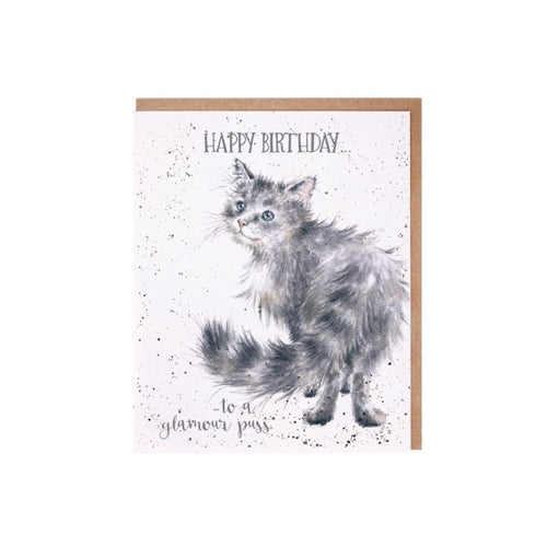 כרטיס ברכה ליום הולדת 'Glamour Puss' cat