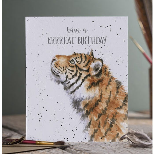 כרטיס ברכה ליום הולדת  Grrreat Birthday' tiger