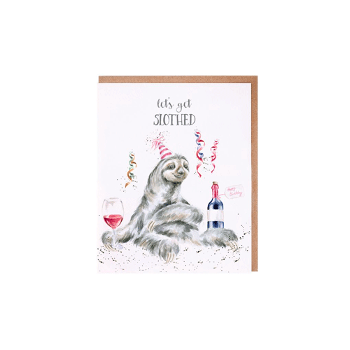 כרטיס ברכה ליום הולדת Let's Get Slothed