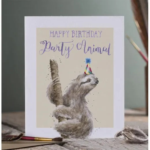 כרטיס ברכה ליום הולדת Party Animal Sloth