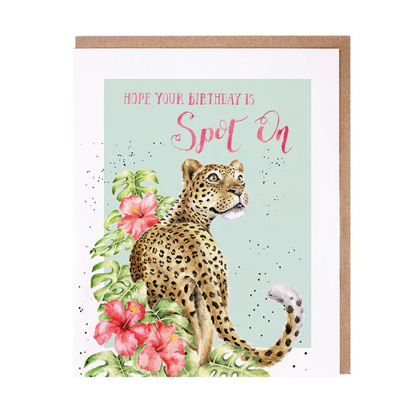 כרטיס ברכה ליום הולדת Hope Your Birthday is Spot On' leopard