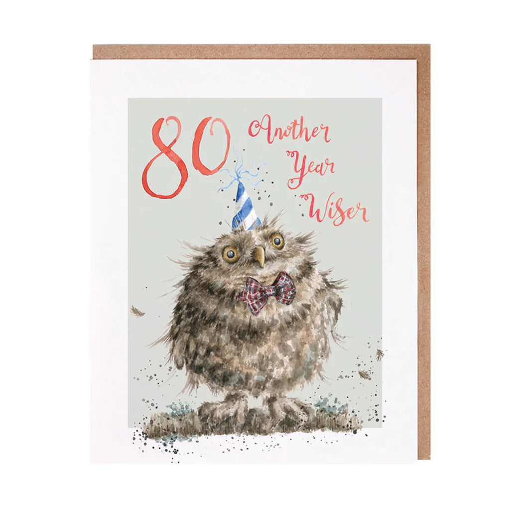 כרטיס ברכה ליום הולדת  Another Year Wiser' owl 80 (PAC040)
