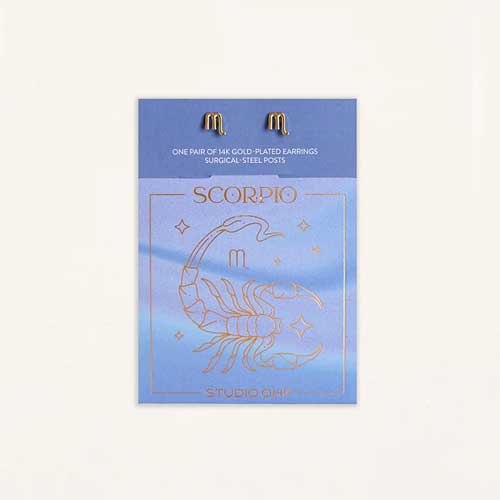 עגילי מזל עקרב (Scorpio) קולקציית Zodiac