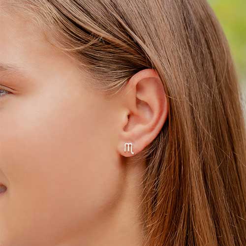 עגילי מזל עקרב (Scorpio) קולקציית Zodiac