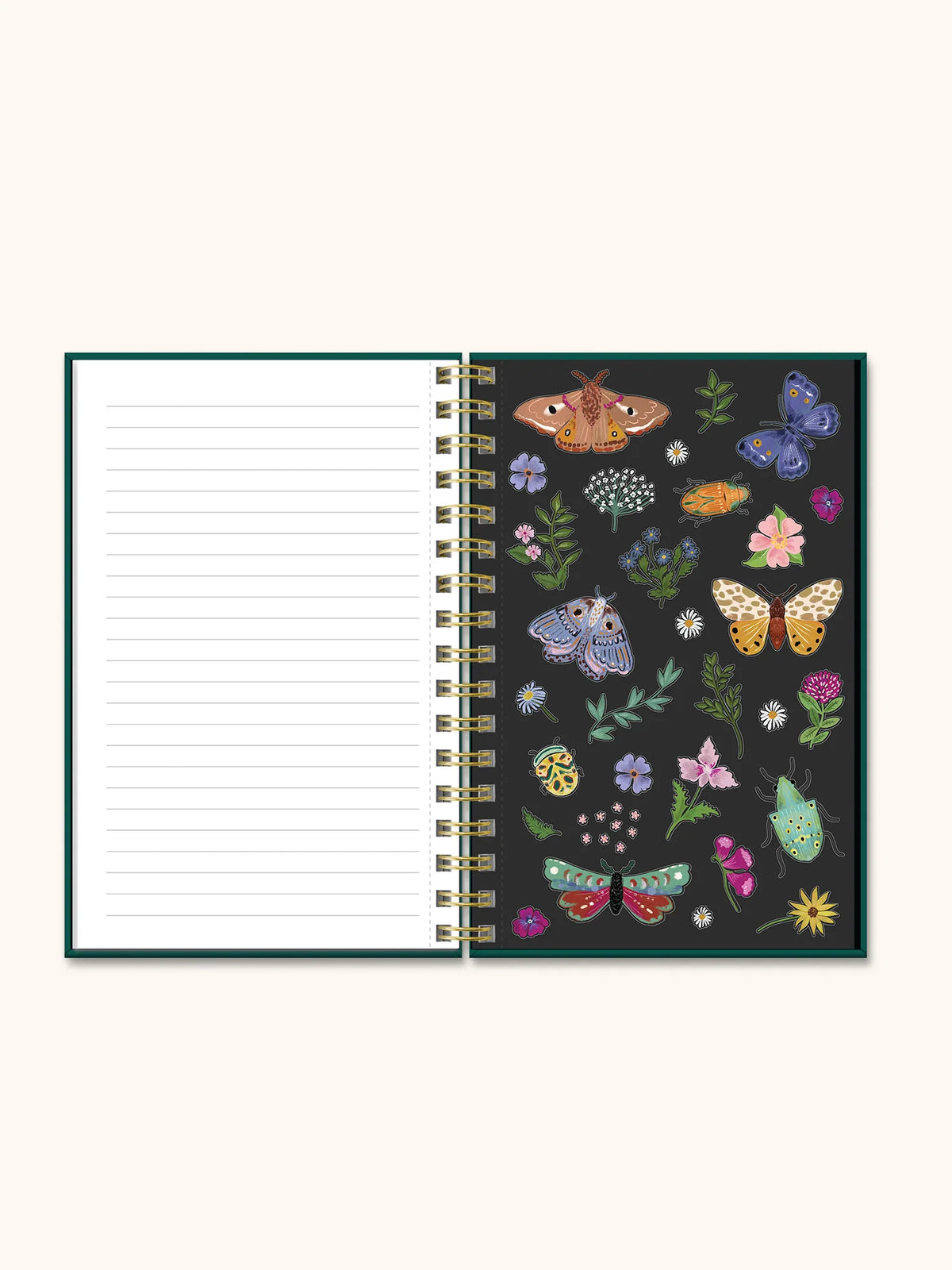 מחברת ספירלה עם מדבקות Midnight Garden