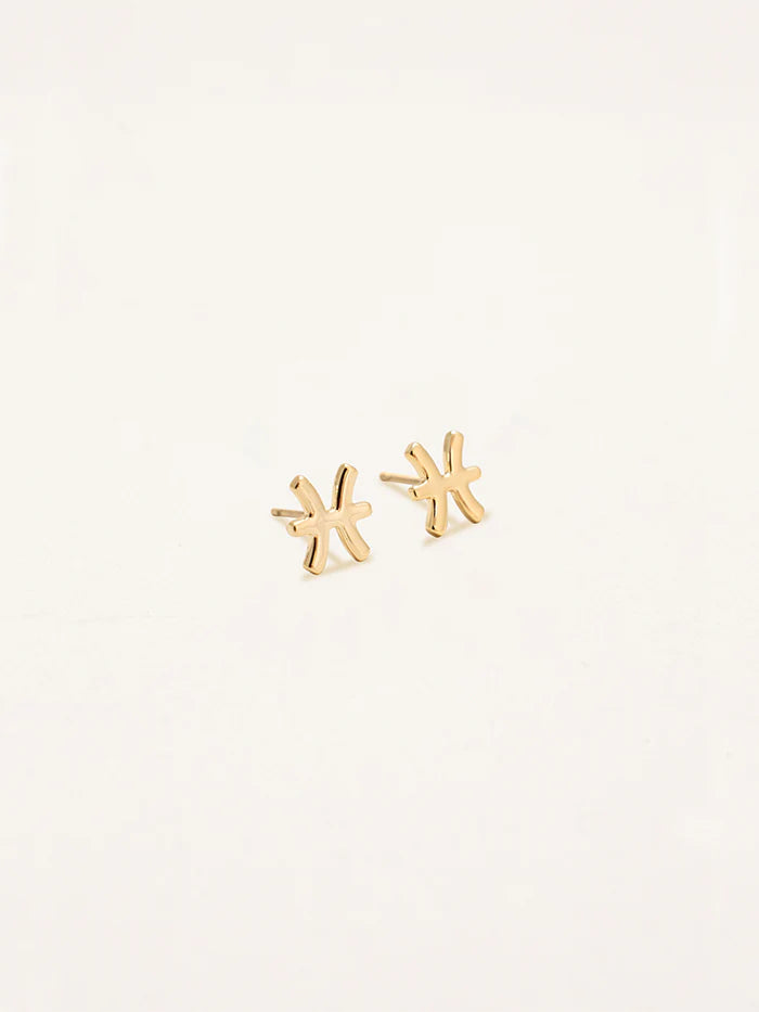 עגילי מזל דגים (Pisces) קולקציית Zodiac