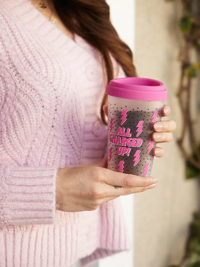 כוס זכוכית עם מכסה סיליקון All Charged Up