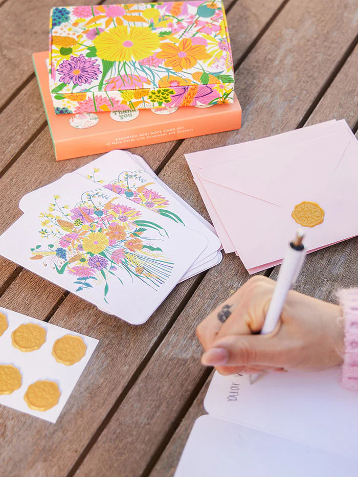 מארז כרטיסי ברכה יוקרתי עם חותמות שעווה Garden Splash