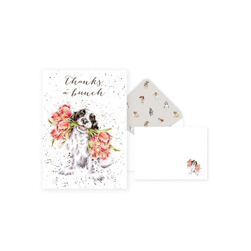 מארז כרטיסי ברכה כלב עם פרחים