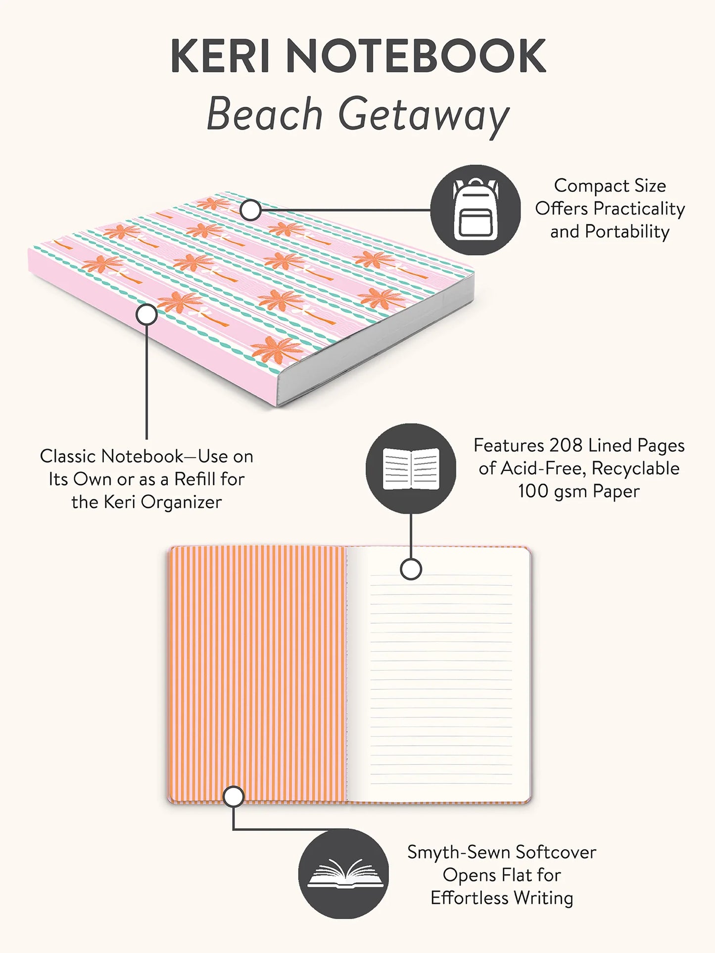 מחברת רכה keri דגם Beach Getaway