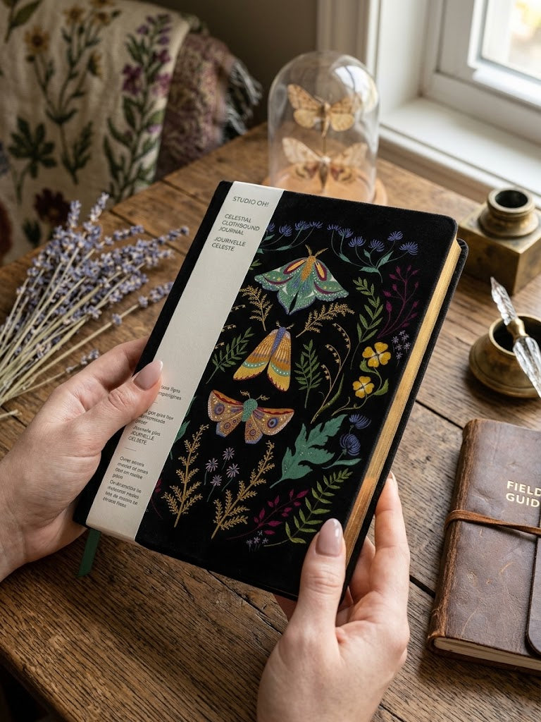 מחברת כריכת בד -  Midnight Garden Clara Clothbound Journal