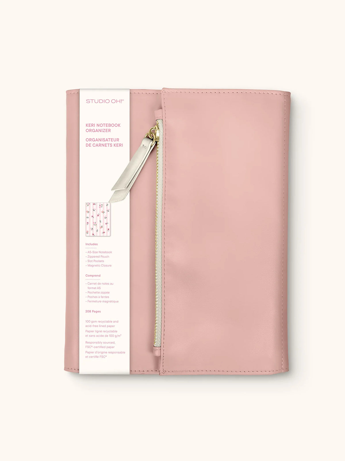 ארגונית Keri Notebook Organizer בצבע Blush & Ivory