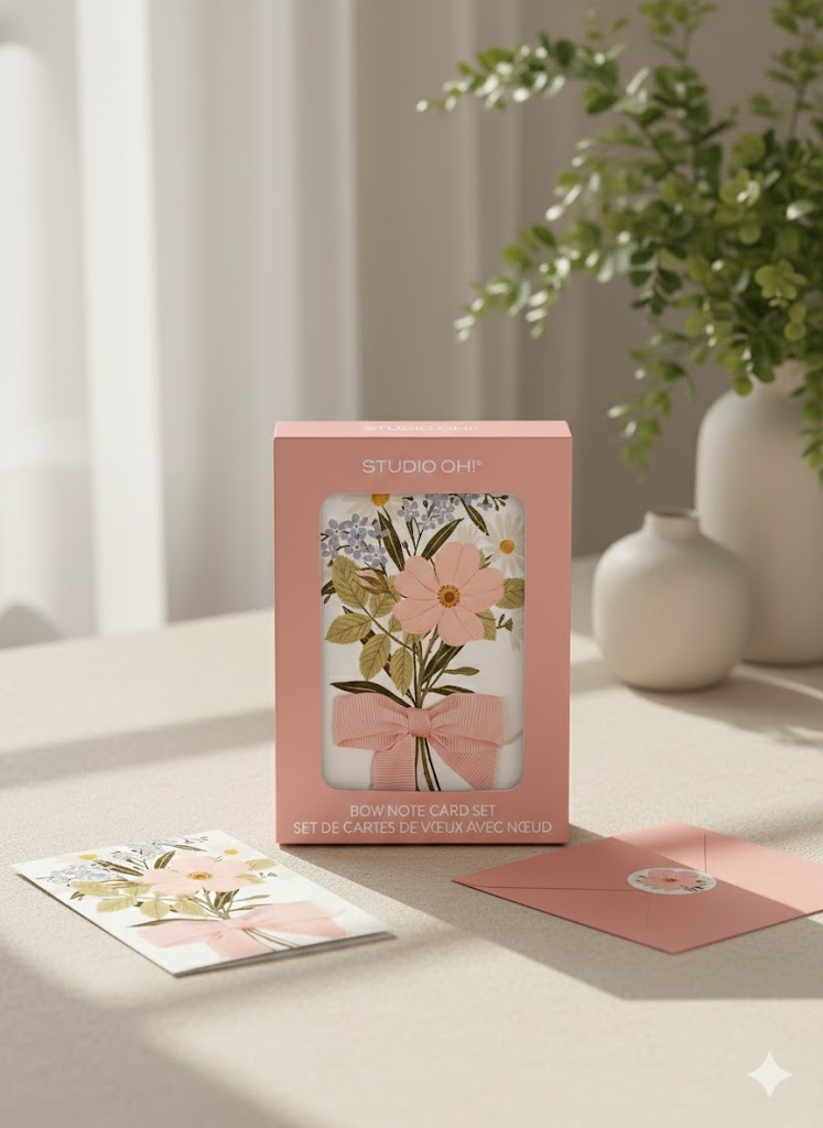 מארז כרטיסי ברכה עם סרט  Blissful Bouquet Bow