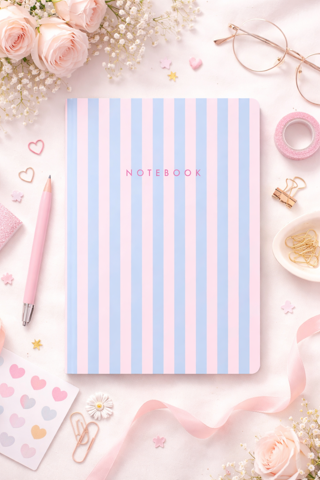 מחברת רכה keri דגם Cotton Candy Stripes