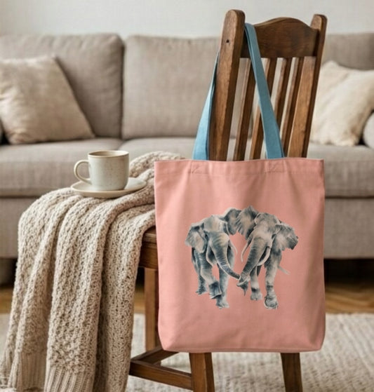 תיק קנבס מעוצב פילים