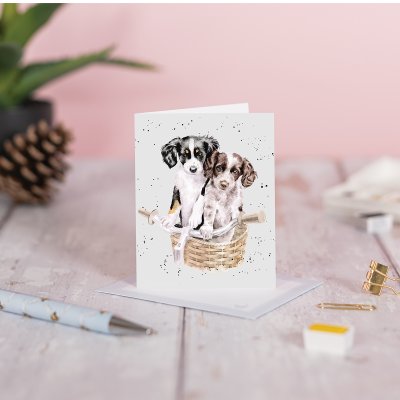 כרטיס ברכה מיני Pedals and Paws' Spaniel