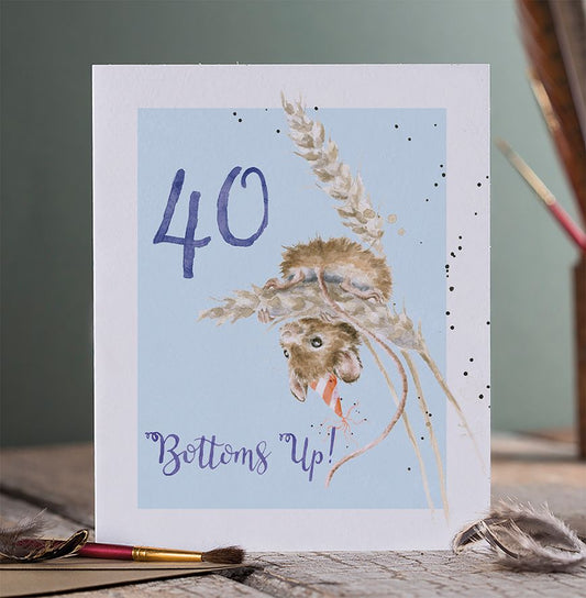 כרטיס ברכה ליום הולדת Bottoms Up!' mouse 40