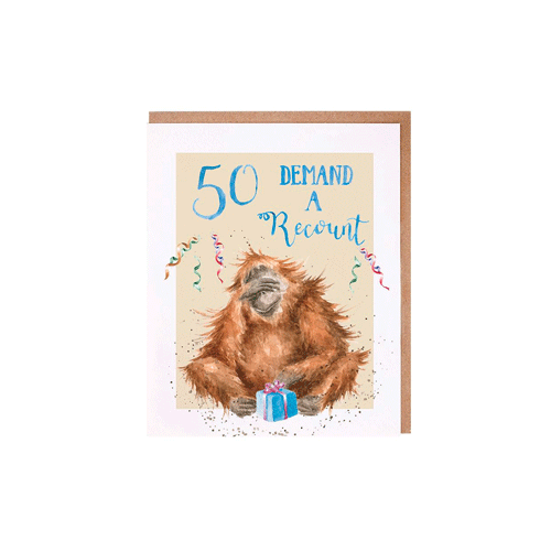 כרטיס ברכה ליום הולדת 'Demand a Recount' orangutan 50