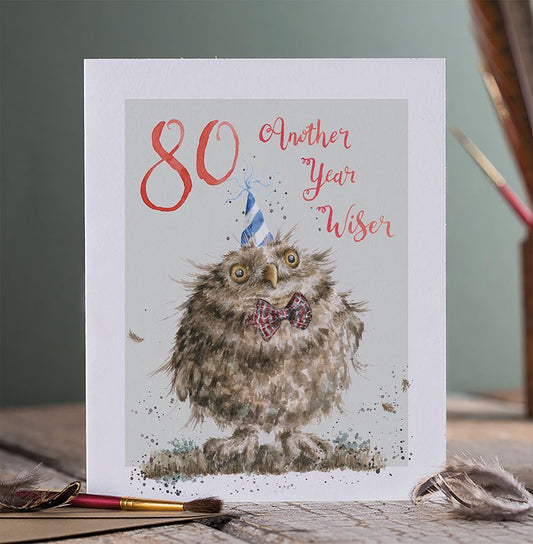 כרטיס ברכה ליום הולדת  Another Year Wiser' owl 80