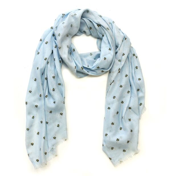 צעיף קליל ומעוצב -דבורים תכלת