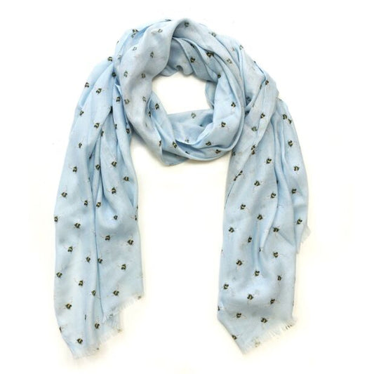 צעיף קליל ומעוצב -דבורים תכלת