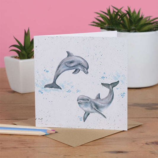 כרטיס ברכה ליום הולדת 'Flippin' Around' dolphin